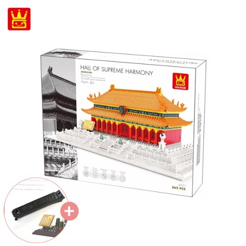 (WANGE 아키텍처 랜드마크 건축물 레고 호환) 중국 베이징 자금성 태화전 862pcs (6221)(리무버 포함)